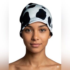 Black and White Cow Print Beanie